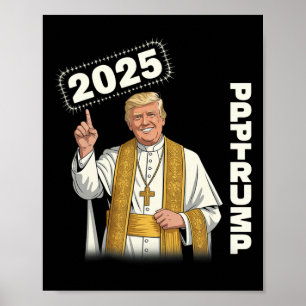 Pope Trump Funny Trump Vatican Christian Retro Chu Poster