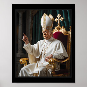 Pope Trump Funny Trump Vatican Christian Retro Chu Poster