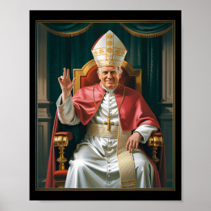 Pope Trump Funny Trump Vatican Christian Retro Chu Poster