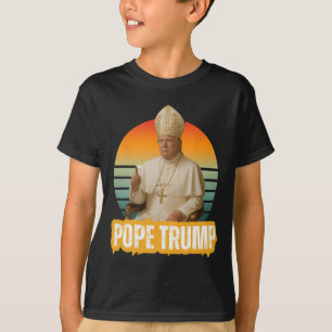 Pope Trump Funny Trump Vatican Christian Retro Chu T-Shirt