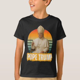 Pope Trump Funny Trump Vatican Christian Retro Chu T-Shirt