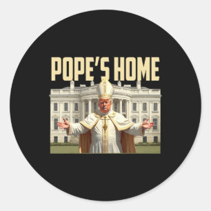 Pope Trump Home Trump Pope Donald Trump Political Classic Round Sticker