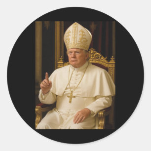 Pope Trump Pope Funny Trump Vatican Christian Retr Classic Round Sticker