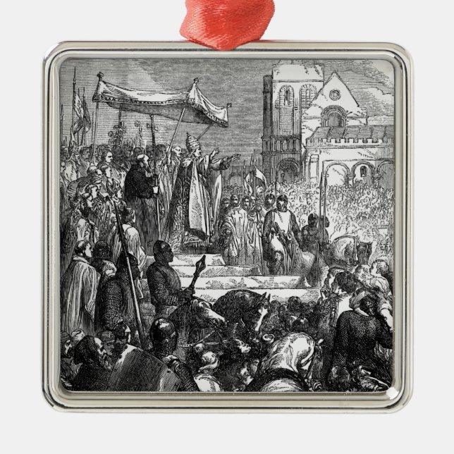 Pope Urban II  Preaching the First Crusade Metal Tree Decoration (Front)