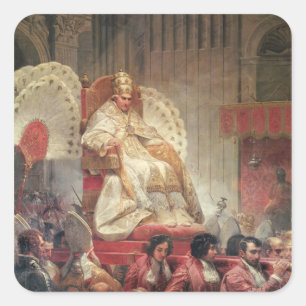 Pope VIII  in St. Peter's on the Sedia Gestatoria Square Sticker