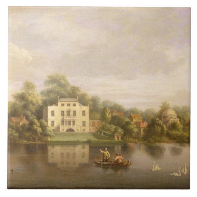 Pope's Villa, Twickenham, c.1765 (oil on canvas) Tile (Front)