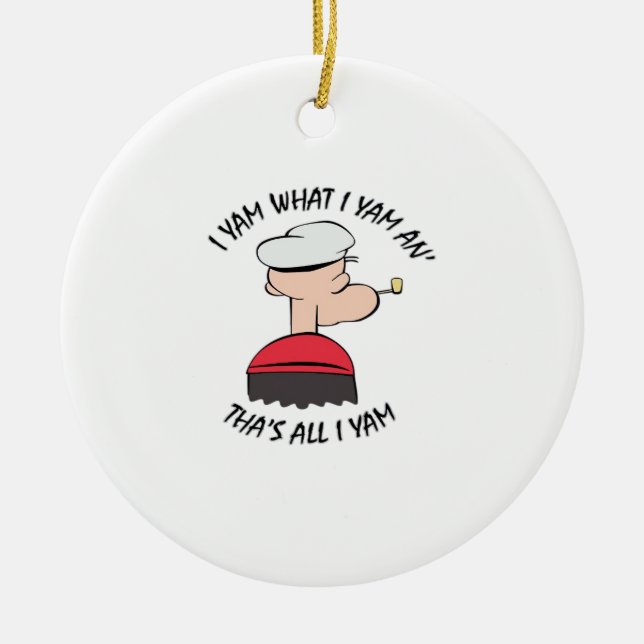 Popeye I Yam What I Yam Classic Ceramic Tree Decoration (Front)