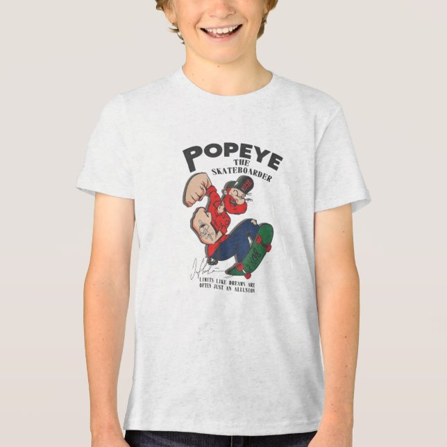 Popeye The Skateboarder Tri-Blend Shirt (Front)