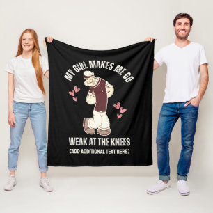 POPEYE Weak At The Knees Fun Valentines Day  Fleece Blanket