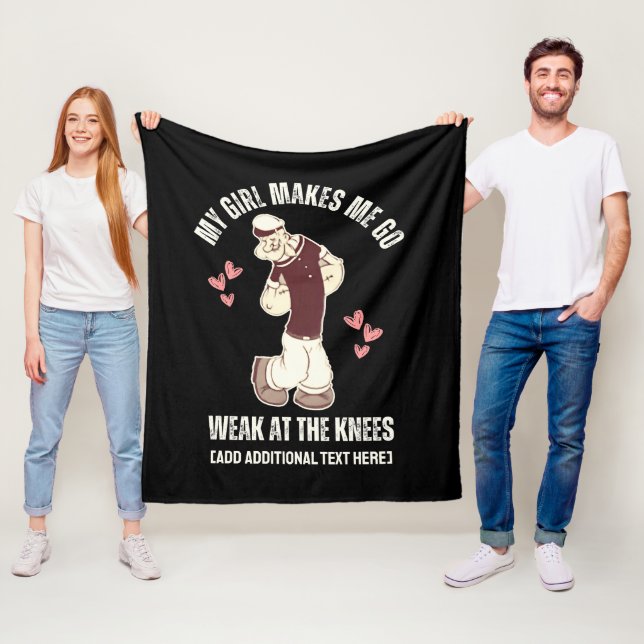 POPEYE Weak At The Knees Fun Valentines Day  Fleece Blanket (In Situ)