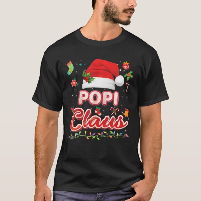 Popi Claus Matching Family Christmas Santa Pajama T-Shirt (Front)