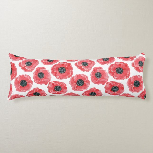 Popies watercolor body cushion (Front)