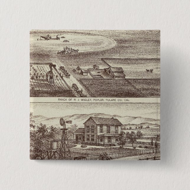 Poplar ranches 15 cm square badge (Front)