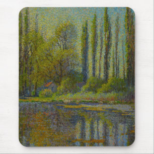 Poplar Trees in Spring (Utah Landscape) (USA Art) Mouse Mat