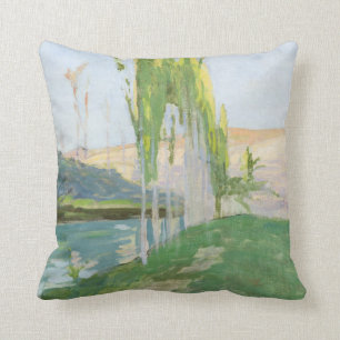 Poplars Growing near a Watercourse Cushion