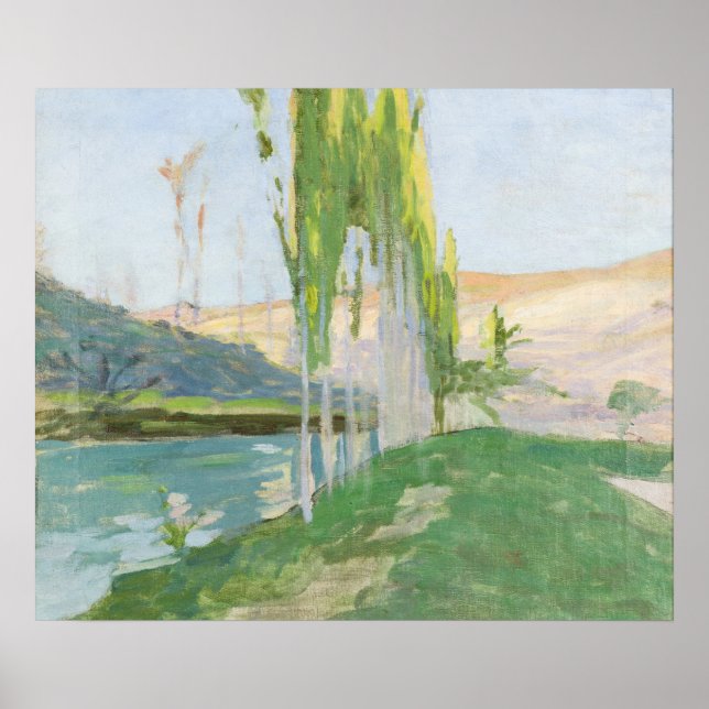 Poplars Growing near a Watercourse Poster (Front)