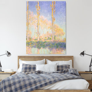 Poplars, impressionist landscape, Claude Monet Canvas Print