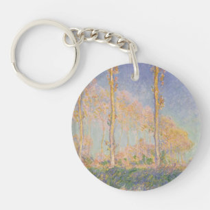 Poplars, impressionist landscape, Claude Monet Key Ring