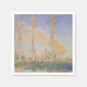 Poplars, impressionist landscape, Claude Monet Napkin