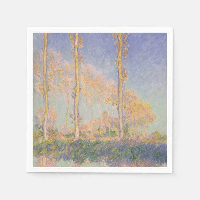Poplars, impressionist landscape, Claude Monet Napkin (Front)
