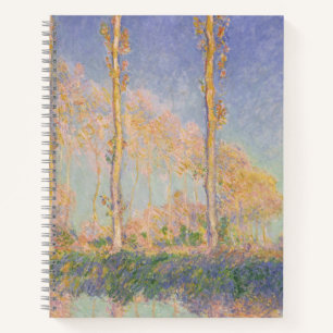 Poplars, impressionist landscape, Claude Monet Notebook