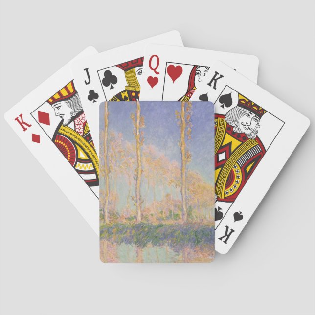Poplars, impressionist landscape, Claude Monet Playing Cards (Back)