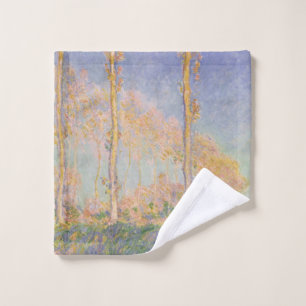 Poplars, impressionist landscape, Claude Monet Wash Cloth