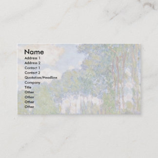 Poplars On The Epte By Claude Monet Business Card