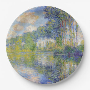 Poplars on the River Epte (by Claude Monet) Paper Plate