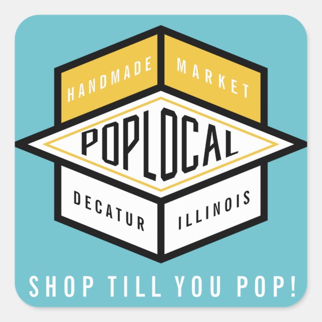 Poplocal Square Sticker (Front)
