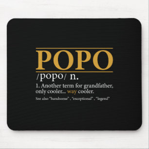 Popo Definition Fathers Day Gift Grandpa Gift  Mouse Mat