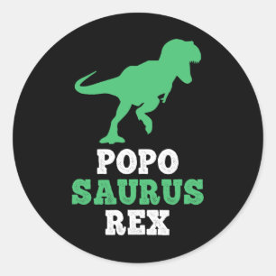 Popo-saurus Rex Dino Dinosaur Poposaurus Funny Classic Round Sticker