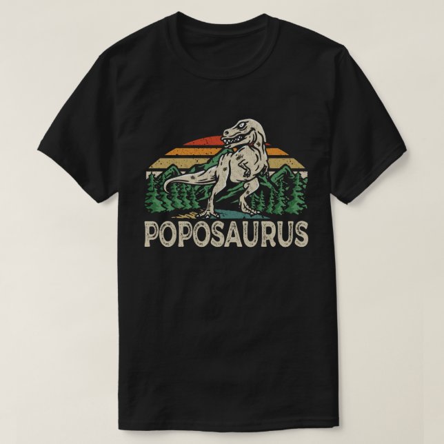 Poposaurus Dinosaur Grandpa Saurus Father's Day T-Shirt (Design Front)