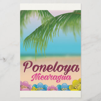 Popoyo Nicaragua beach travel poster Stationery