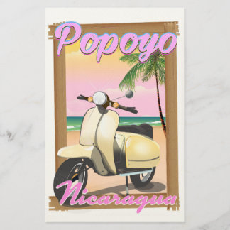Popoyo Nicaragua beach travel poster Stationery