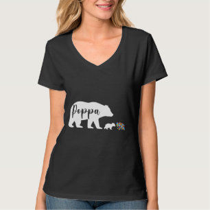 Poppa Bear Autism Awareness Love Support Family Au T-Shirt