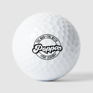 poppa dad grandfather man myth legend dad grandpa golf balls