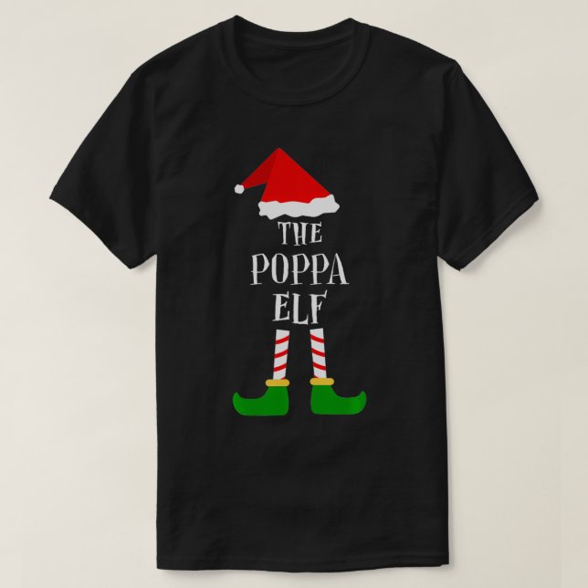 Poppa Elf Christmas Pajama Matching Family Gifts  T-Shirt (Design Front)