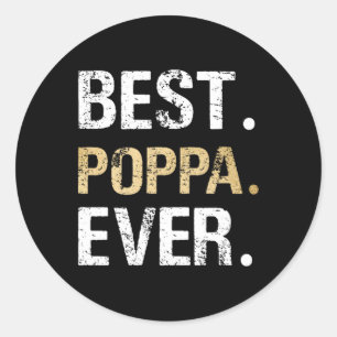 Poppa Gift From Granddaughter Grandson Best Poppa Classic Round Sticker
