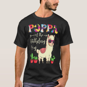 Poppa Of The Birthday Boy LLama Bday Party Celebra T-Shirt