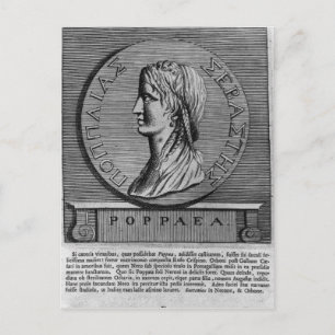 Poppaea Sabina, engraving after a Roman Postcard