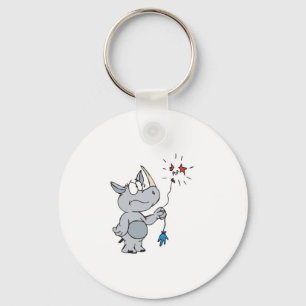popped balloon sad rhino key ring