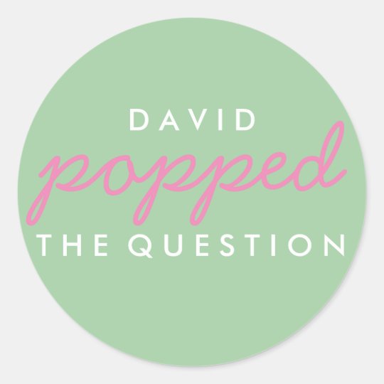 Popped the Question Popcorn Welcome Bag Sticker