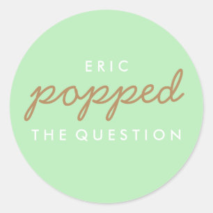 Popped the Question Popcorn Welcome Bag Sticker