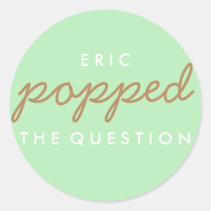 Popped the Question Popcorn Welcome Bag Sticker