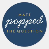Popped the Question Popcorn Welcome Bag Sticker