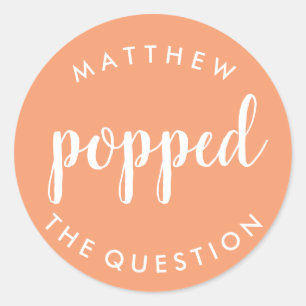 Popped the Question Sticker Peach