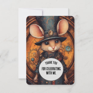 Popperwaddle Thank You Steampunk animal Custom Card