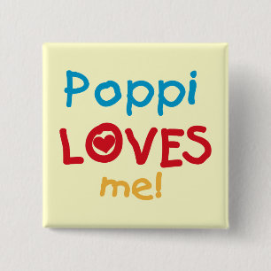 Poppi Loves Me T-shirts and Gifts 15 Cm Square Badge