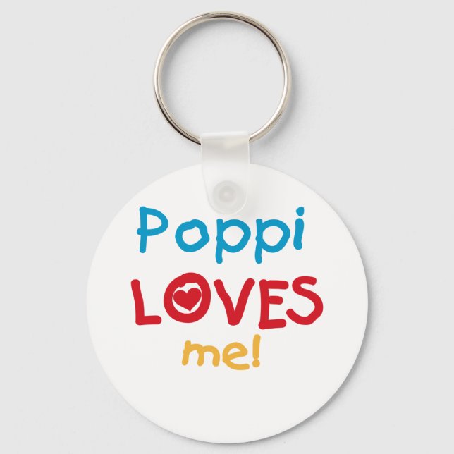 Poppi Loves Me T-shirts and Gifts Key Ring (Front)